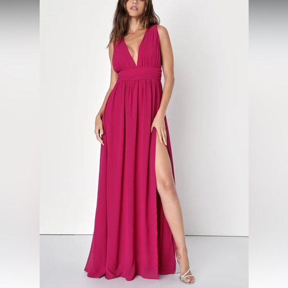 Lulus Dresses & Skirts - Lulu's Fuchsia Maxi Dress Small